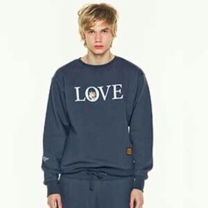 PLF Line Friends LOVE Blue Sweatshirt M